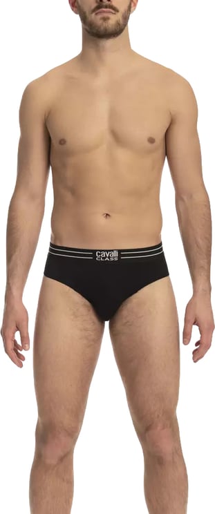 Cavalli Class Cavalli Class Black Cotton Men's Underwear Trio Pack