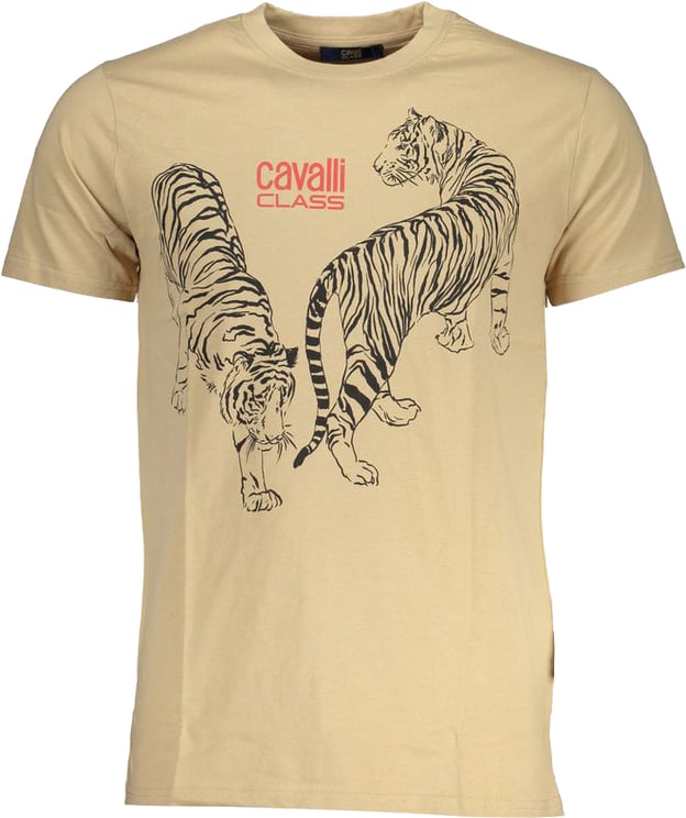 Cavalli Class Cavalli Class Beige Cotton Men T-Shirt