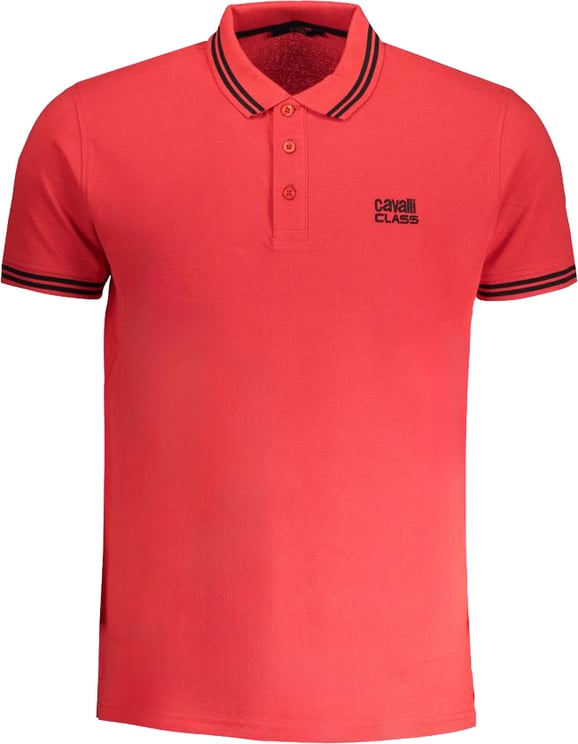 Cavalli Class Cavalli Class Red Cotton Mens Polo Shirt