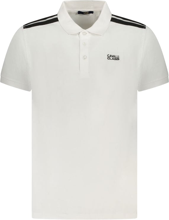 Cavalli Class Cavalli Class White Cotton Mens Polo Shirt