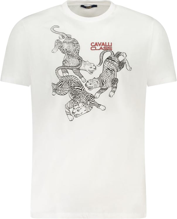 Cavalli Class Cavalli Class White Cotton Men T-Shirt