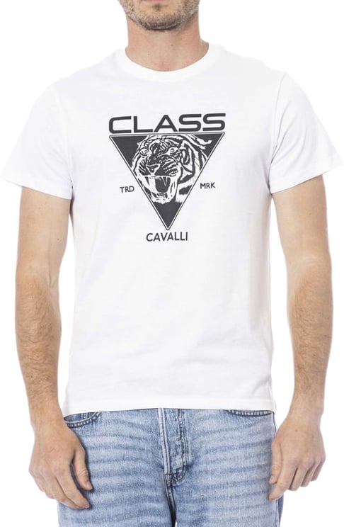 Cavalli Class Cavalli Class White Cotton Men T-Shirt