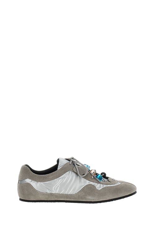 Cecilie Bahnsen Low-top Paneled Sneakers with Decorative Beaded Laces