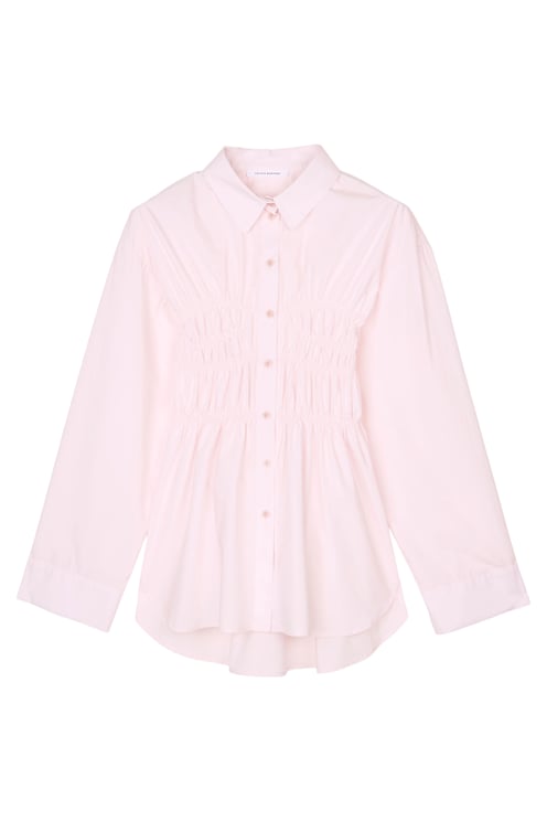 Cecilie Bahnsen Draped Ruffle Waist Cotton Shirt by Cecilie Bahnsen