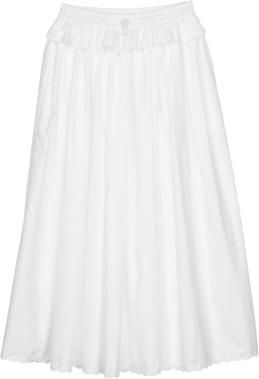 Cecilie Bahnsen Broderie Anglaise Midi Skirt with Gathered Waistband