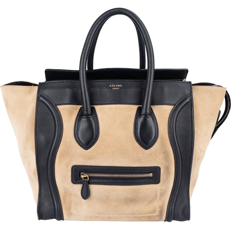 Celine Céline Bicolor Leather Luggage Handbag