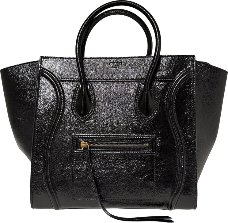 Celine CELINE Luggage Phantom Patent Leather Medium black