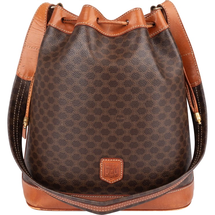 Celine Celine Monogram Macadam Drawstring Bucket Shoulder Bag