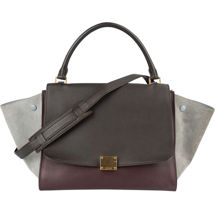 Celine Céline Leather and Suede Trapeze Handbag