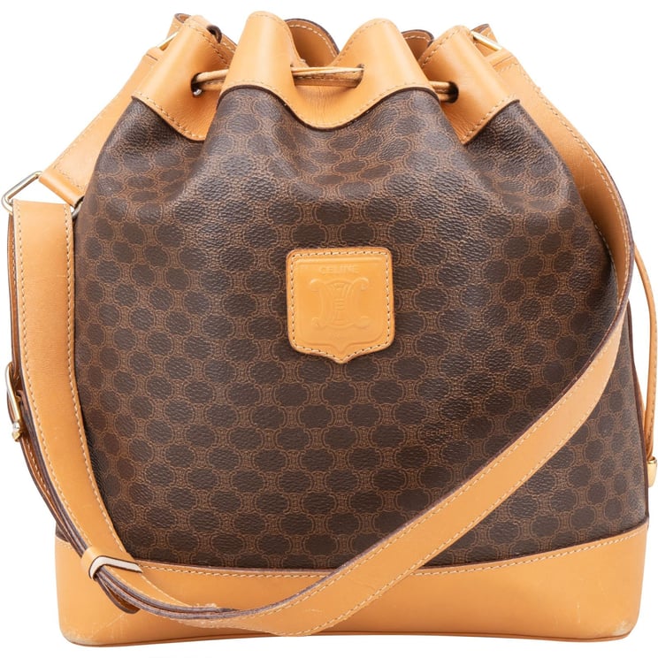 Celine Celine Macadam Canvas Drawstring Bucket Shoulder Bag