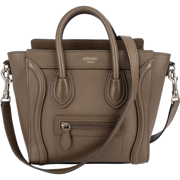 Celine Celine Grained Leather Luggage Nano Handbag
