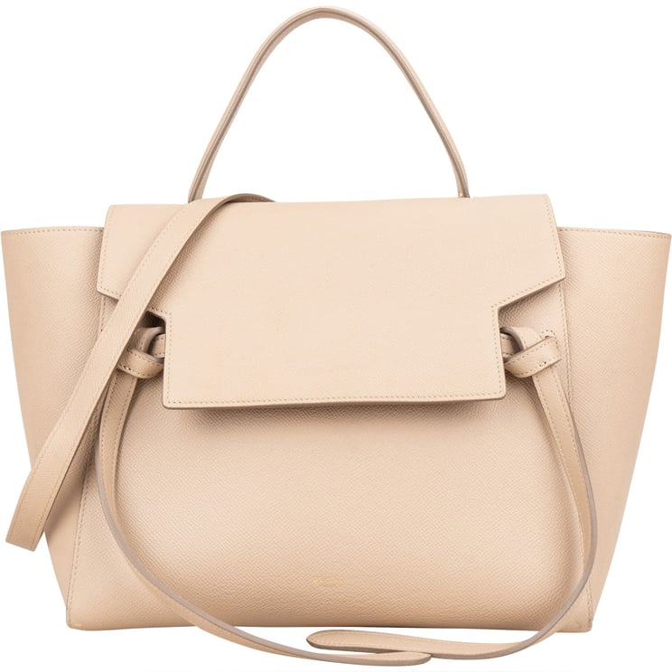 Celine Celine Beige Leather Grained Calfskin Belt Handbag