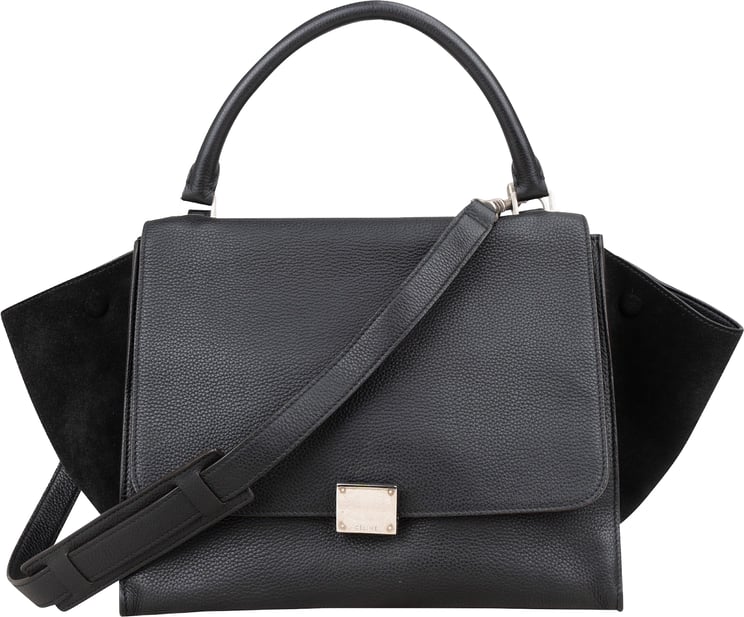 Celine Celine Grained Suede Leather Trapeze Handbag