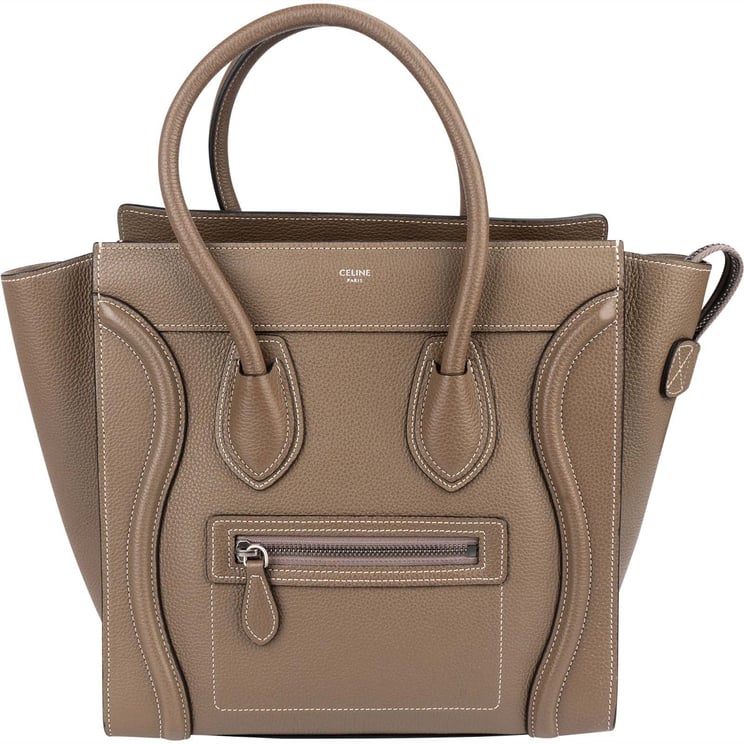 Celine Céline Drummed Calfskin Luggage Handbag