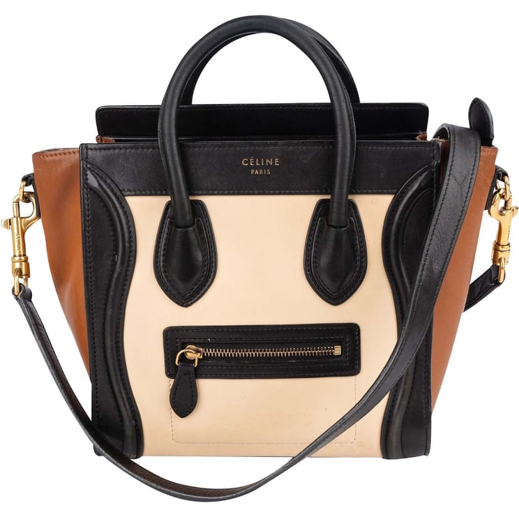 Celine Céline Tricolor Leather Luggage Handbag