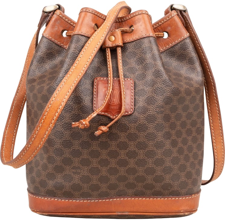 Celine Celine Macadam Monogram Drawstring Bucket Crossbody Bag