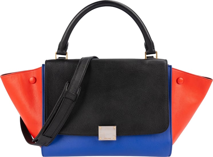 Celine Céline Tricolor Leather Trapeze Handbag