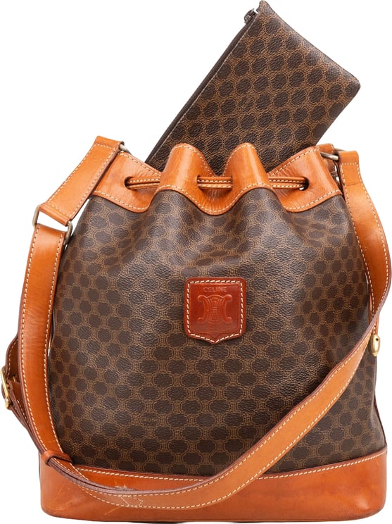 Celine Celine Macadam Monogram Canvas Drawstring Bucket Shoulder Bag