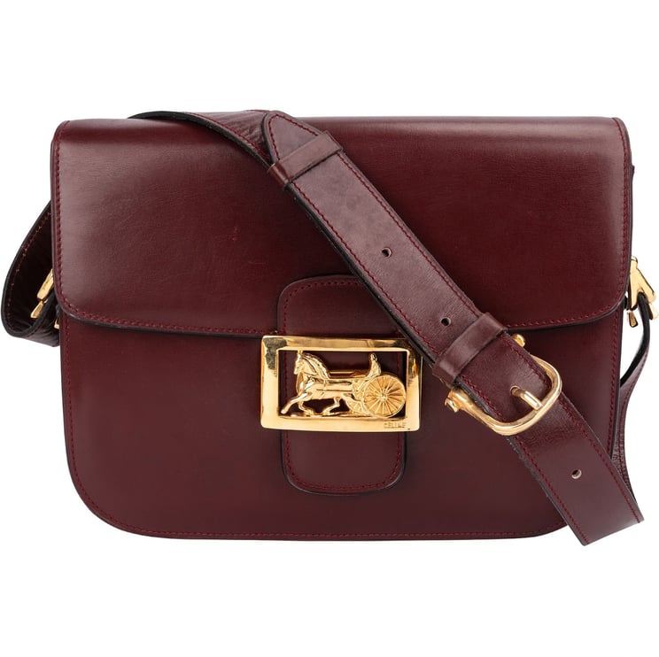 Celine Celine Leather Horse Carriage Triomphe Shoulder Bag