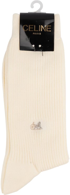 Celine Celine Ribbed Sulky Emblem Socks (40-43)
