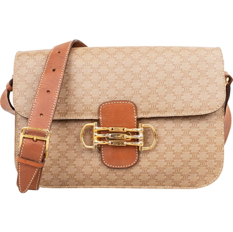 Celine Celine Monogram Macadam Triomphe Crossbody Bag