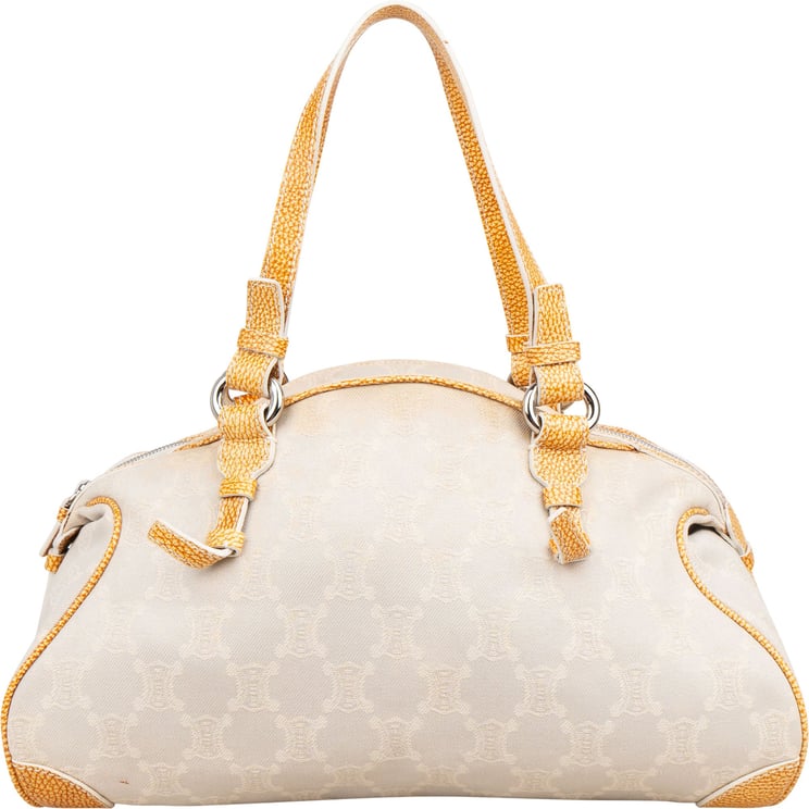 Celine Céline Macadam Canvas Boston Bag Handbag