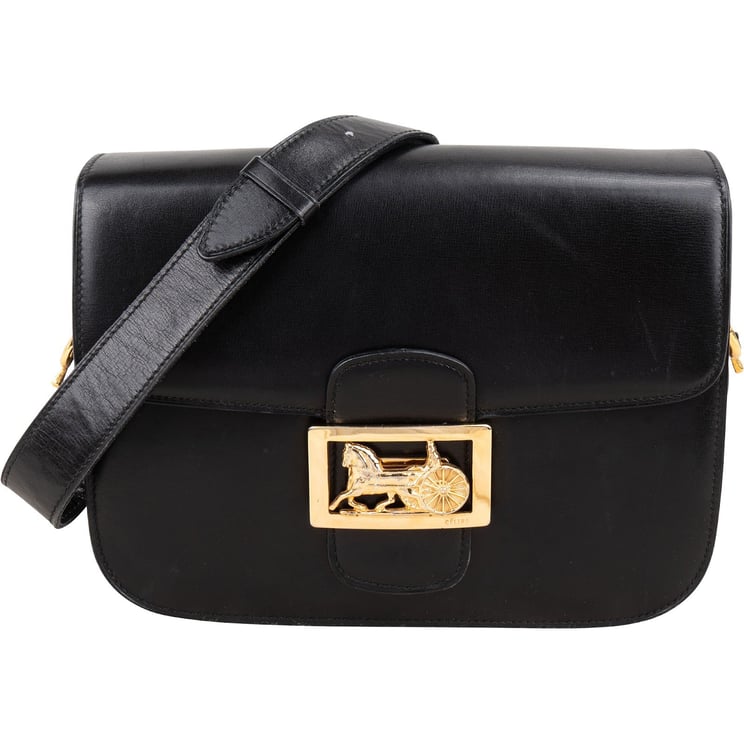 Celine Celine Boxcalf Leather Horse Carriage Triomphe Shoulder Bag