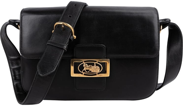 Celine Céline Back Boxcalf Horse Carriage Triomphe Shoulder Bag