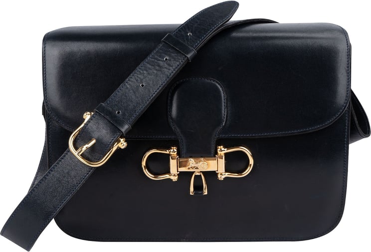 Celine Céline Boxcalf Leather Carriage Triomphe Shoulder Bag
