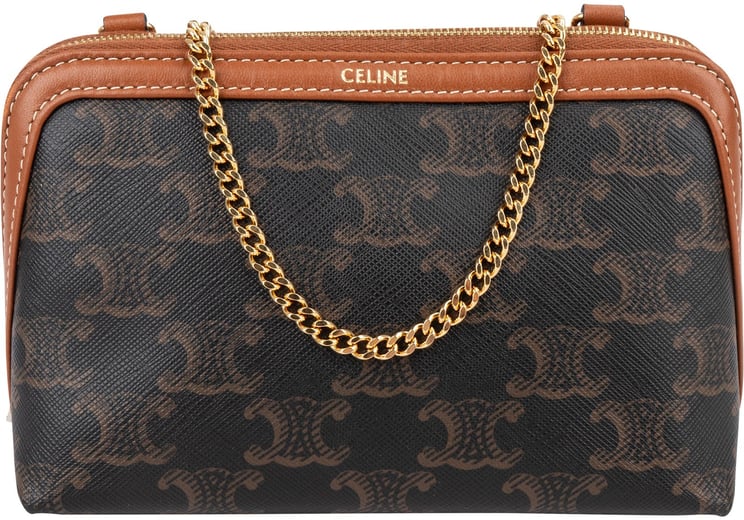 Celine Celine Triomphe Monogram Canvas Chain Crossbody Bag