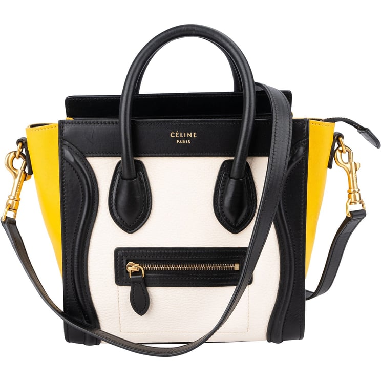 Celine Céline Tricolor Drummed Calfskin Luggage Crossbody Handbag
