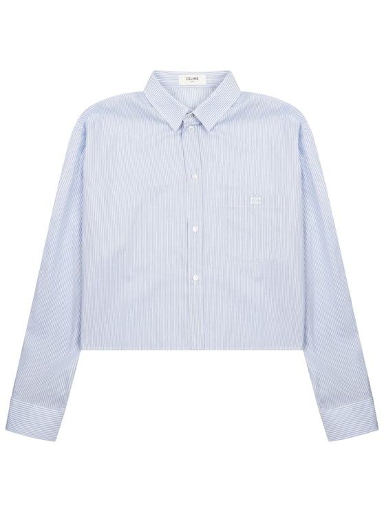Celine Blue Cropped Cotton Shirt