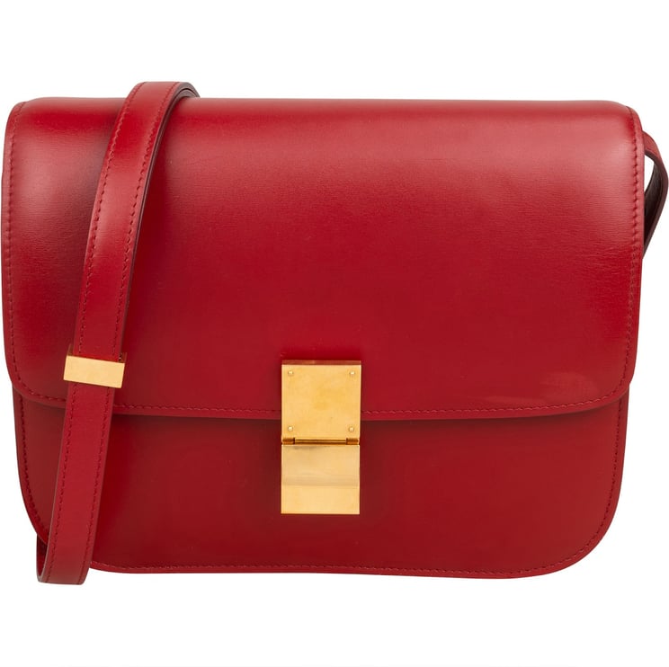 Celine Celine Classic Red Boxcalf Leather Medium Box Crossbody Bag