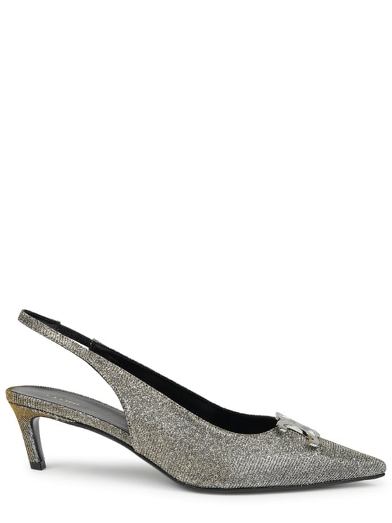 Celine Iridescent Slingback Pumps with Pointed Toe and Kitten Heel