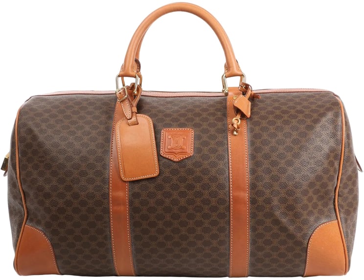 Celine Celine Macadam Boston PVC & Leather Travel Bag in Brown