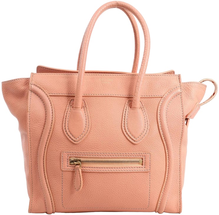 Celine CELINE Luggage Micro Leather Handbag in Pink