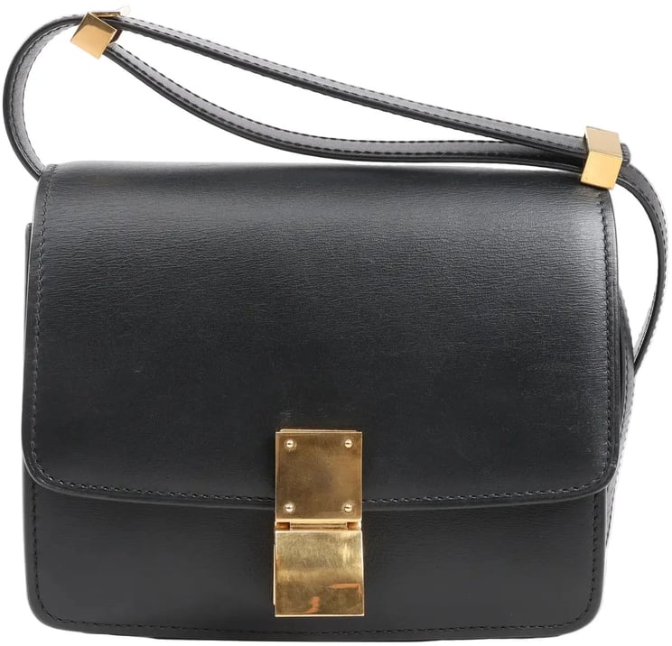 Celine Celine Classic Box Small Leather Shoulder Bag in Black