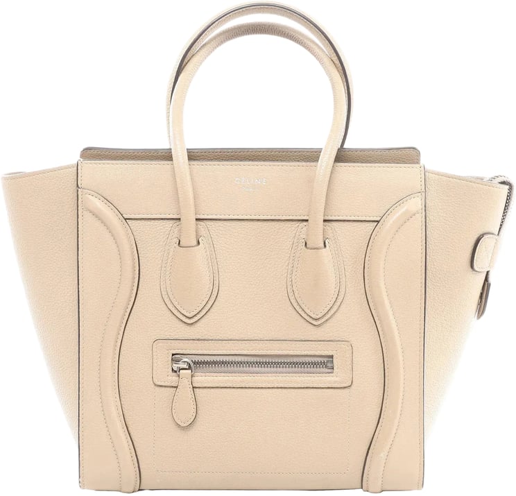Celine Celine Luggage Micro Leather Handbag in Beige