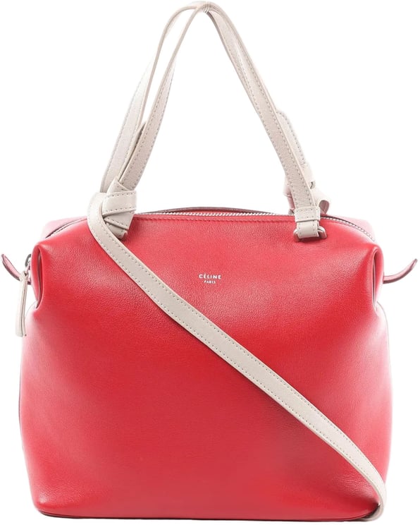 Celine Celine Soft Cube Small Leather 2Way Handbag in Red
