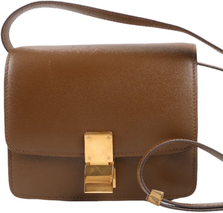 Celine Celine Classic Box Small Leather Shoulder Bag in Brown