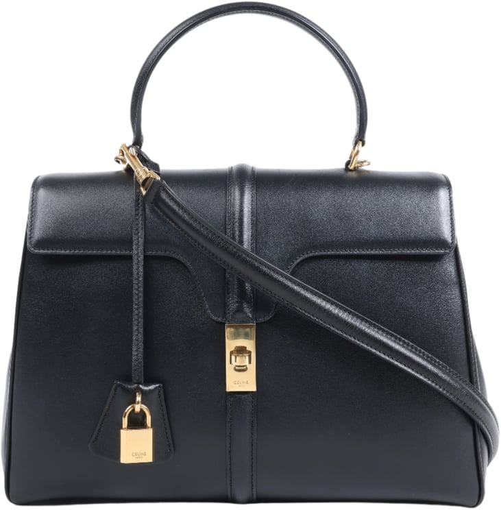 Celine Celine Sac 16 Smooth Leather Medium 2Way Handbag in Black