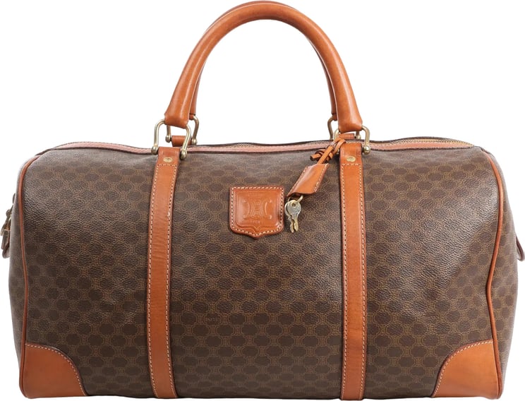 Celine Celine Macadam Boston PVC & Leather Travel Bag in Brown