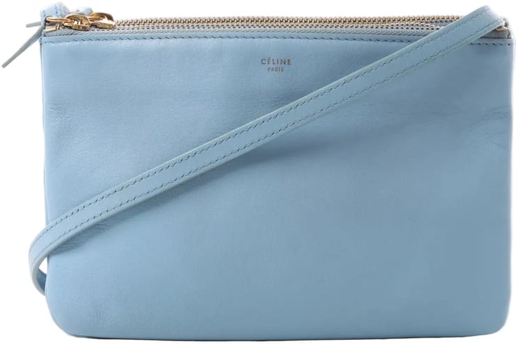 Celine Celine Trio Small Leather Crossbody bag in Blue