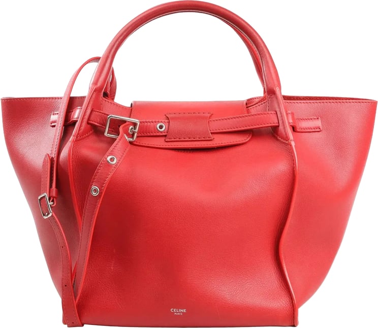 Celine CELINE Big Bag Small Leather 2way Handbag in Red