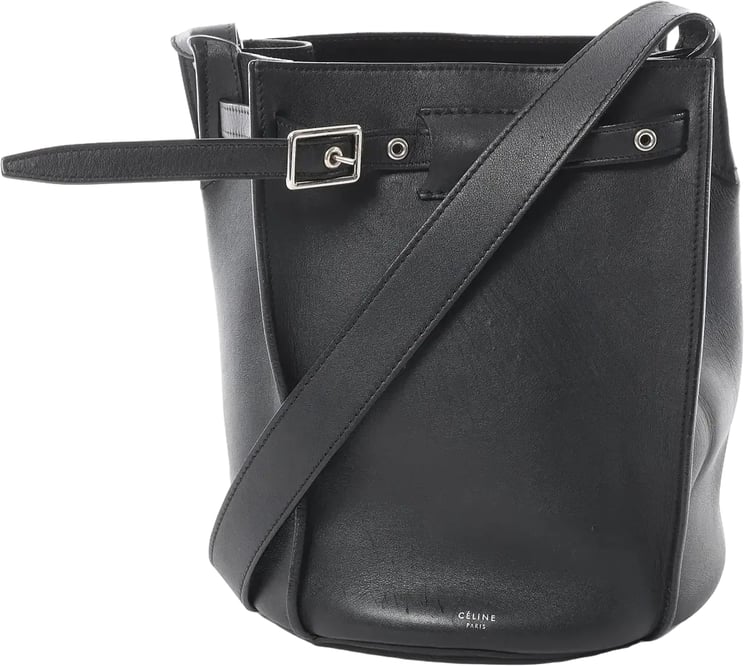 Celine CELINE Big Bag Bucket Leather Shoulder Bag in Black
