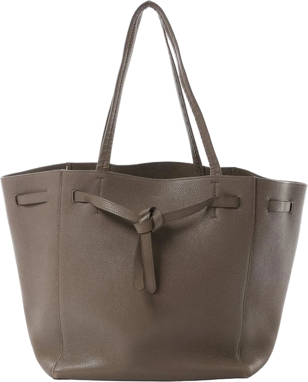 Celine Celine Cabas Phantom Small Leather Shoulder Bag in Taupe