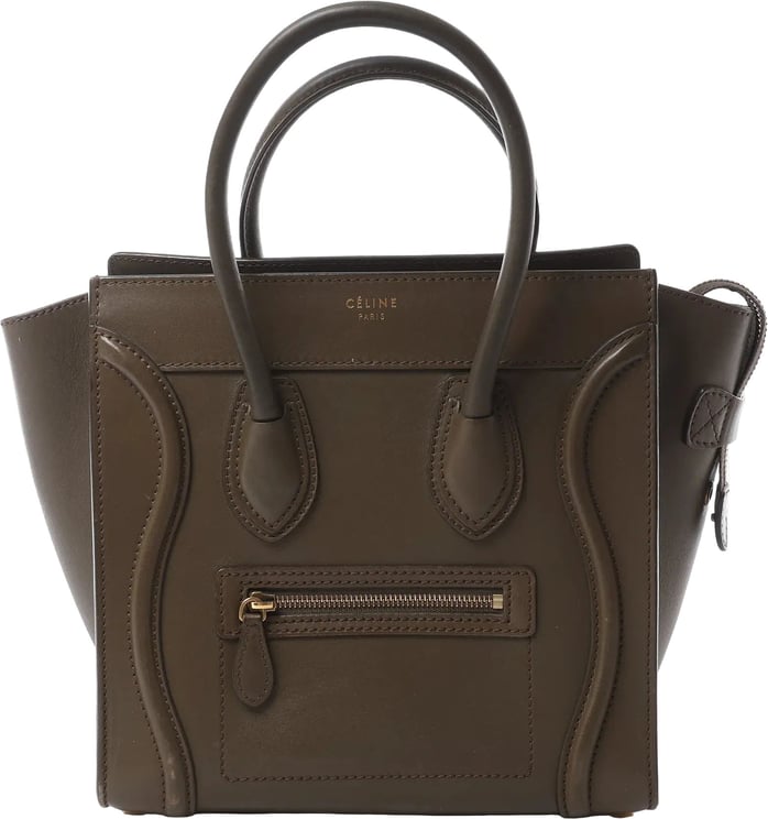Celine Celine Luggage Micro Leather Handbag in Khaki