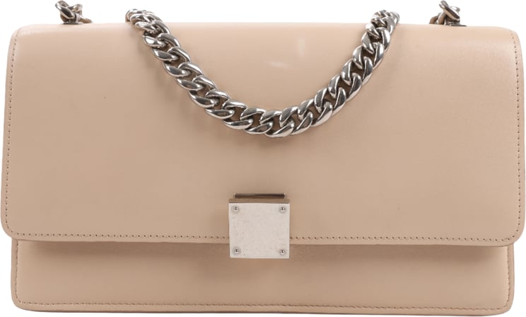 Celine Celine Case Flap Leather Chain Shoulder Bag in Beige