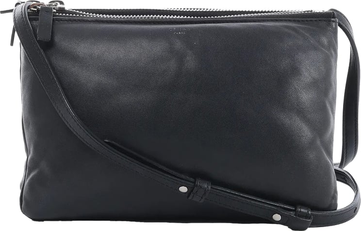 Celine Celine Soft Trio Small Leather Crossbody bag in Black