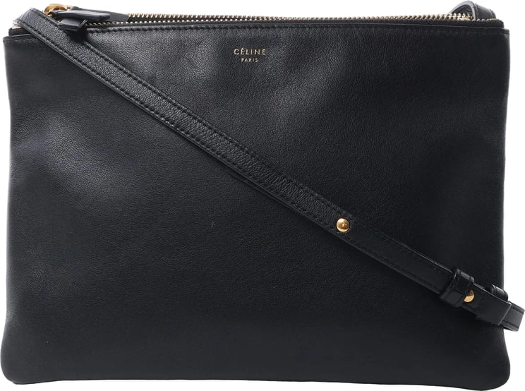 Celine Celine Trio Large Leather Crossbody bag in Black
